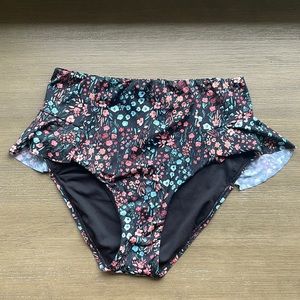 Time and Tru Hi-Waisted Floral Bikini Bottom